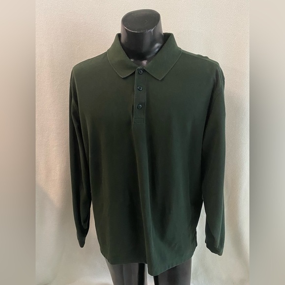 5.11 Tactical Shirt Men’s XL Long Sleeve Green Performance Pique Knit Polo # - Picture 1 of 10